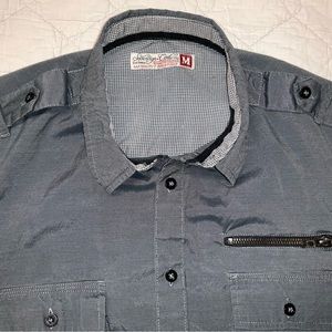 Sovereign Codes mens Medium Gray LS Military Style Button Down Shirt